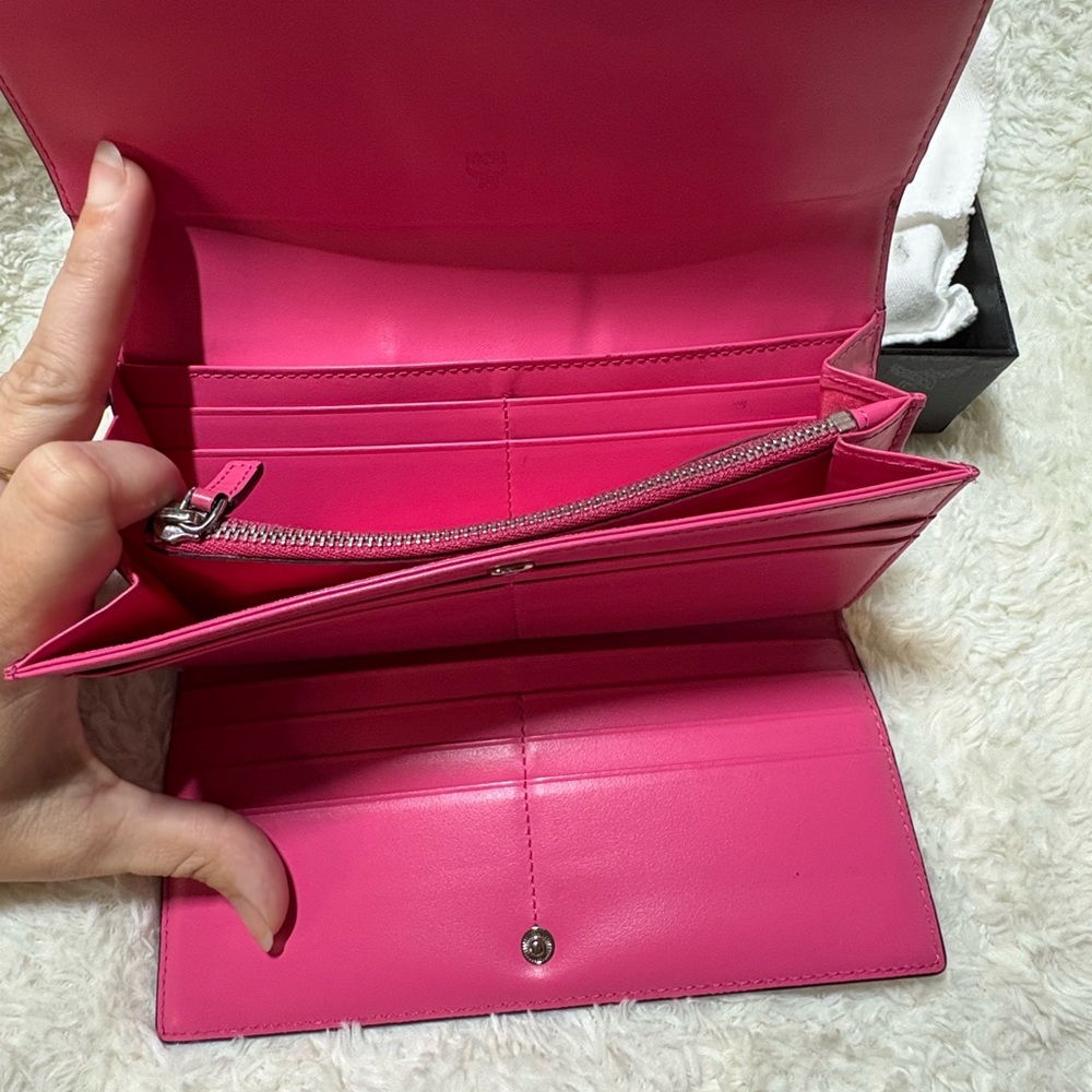 MCM Fuchsia Studded Wallet - Picture 4 of 6